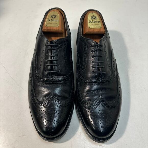 Rancourt & Co. x Ralph Lauren Wingtip Bal Oxford Black Calf Bench Made USA 9 D - Picture 3 of 14